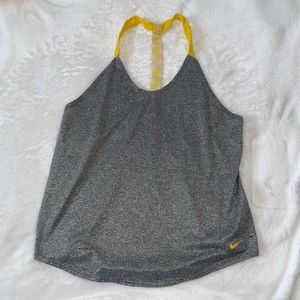nike grey and yellow athletic tanktop